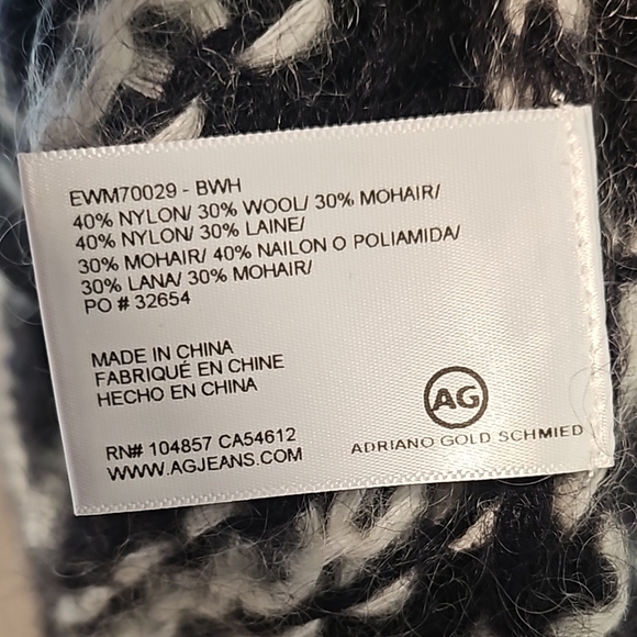 NWT Ag Adriano Goldschmied Black and White Striped Cardigan Sweater - Picture 5 of 6